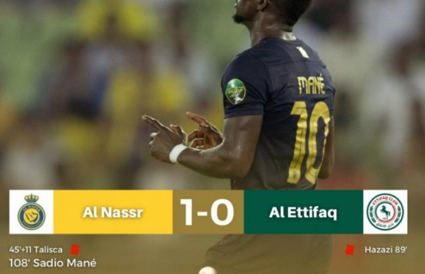 Al-Nassr FC slog Al-Ettifaq FC med nöd och näppe 1-0 efter Manés segermål
